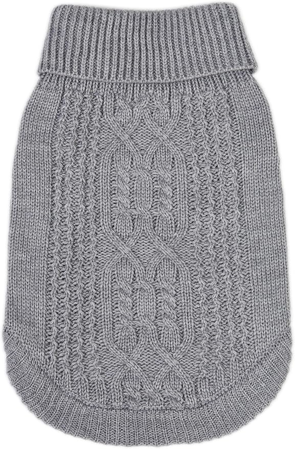 Stretchy Cat Sweater - 17 Colors & 6 Sizes | Snug Winter-Ready Knit for Boy/Girl Cats & Kittens (Grey, X-Small)