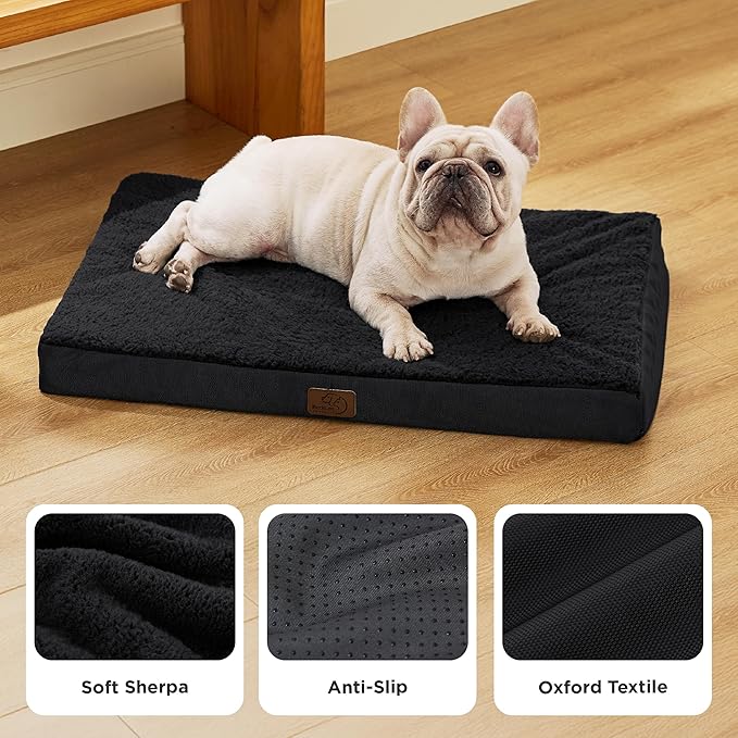 Bedsure Dog Bed Medium Size Dog - Orthopedic Waterproof Puppy Beds with Removable Washable Cover, Egg Crate Foam Pet Mat, Suitable for Pet Up to 35 lbs
