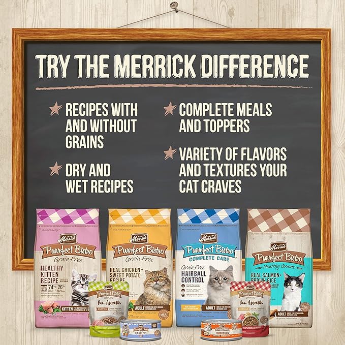 Merrick Purrfect Bistro Grain Free Premium Soft Canned Pate Adult Wet Cat Food, High Protein Chicken Recipe - (Pack of 24) 3 oz. Cans