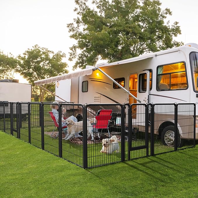 Yaheetech Dog Playpen Outdoor, 40 inch 6 Panels Dog Pen Indoor Heavy Duty Puppy Exercise Pen Metal Pet Fence for RV Camping/Yard/Garden