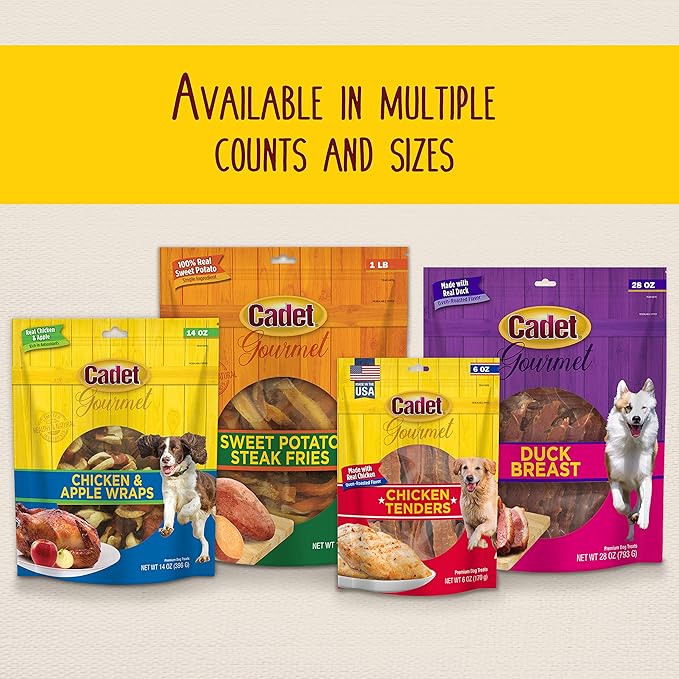 Cadet Gourmet Chicken Breast Dog Treats - Healthy & Natural Chicken Dog Training Treats for Small & Large Dogs - Inspected & Tested in USA (14 oz.)