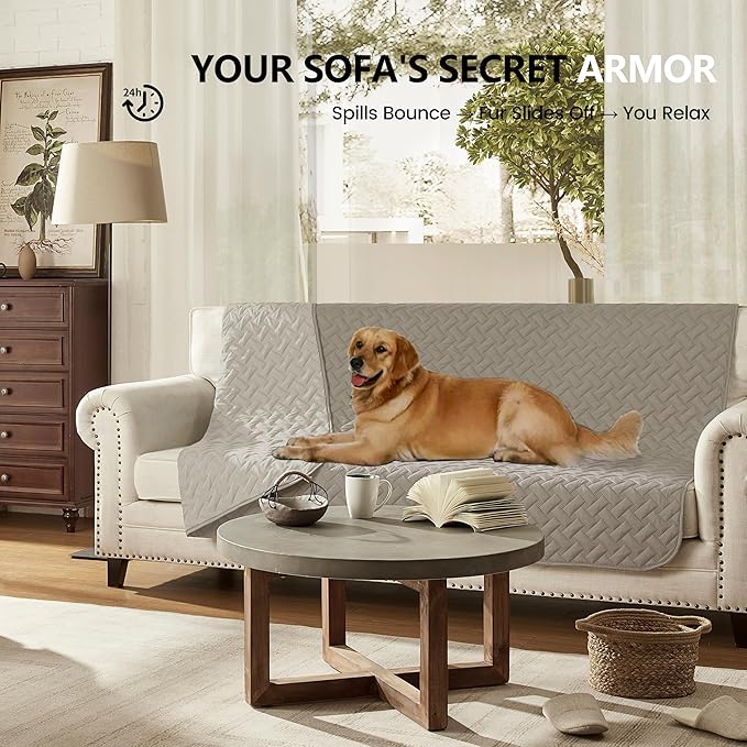 gogobunny Waterproof Dog Bed Cover Pet Blanket for Furniture Bed Couch Sofa Reversible (Dark Stone/Light Stone, 82x102 Inch (Pack of 1))