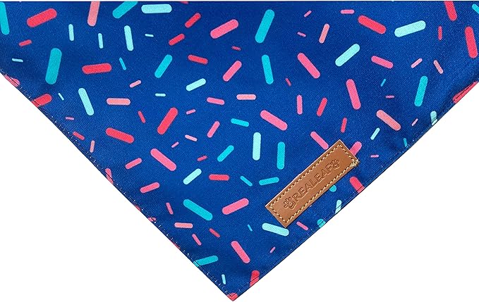 Realeaf Dog Birthday Bandanas 2 Pack, Dog Birthday Party Supplies, Blue and Pink Bandana, Triangle Reversible Pet Scarf for Boy and Girl, Premium Durable Fabric, Multiple Sizes Offered (Large)