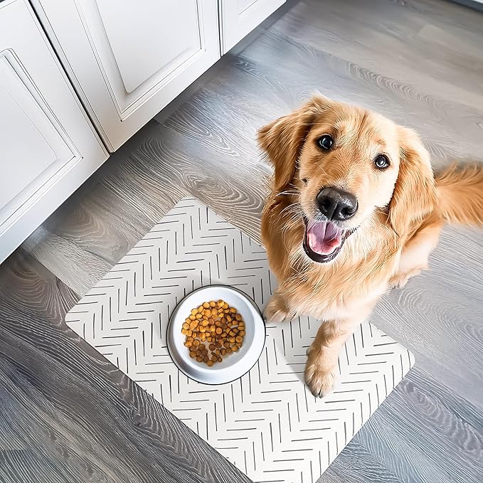 NALALAS Large Dog Mat for Food and Water, Cat Feeding Mat | Large Waterproof Dog Bowl Mat | Non-Slip Pet Food Mat for Floors | Pet Mats for Food and Water | Easy to Clean