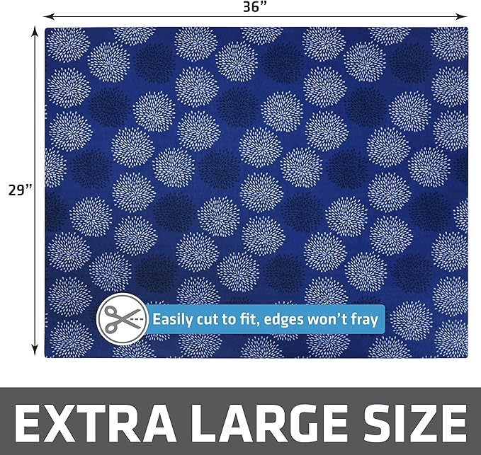 Drymate XL Original Cat Litter Mat, Contains Mess from Box, Protects Floors, Urine-Proof, Machine Washable, Soft on Kitty Paws, Absorbent, Waterproof (USA Made, Recycled Content) (29”x36”)(Good Blue)