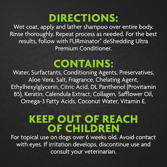 FURminator Ultra Premium deShedding Shampoo for Dogs Helps Reduce Excess Shedding, 16 oz