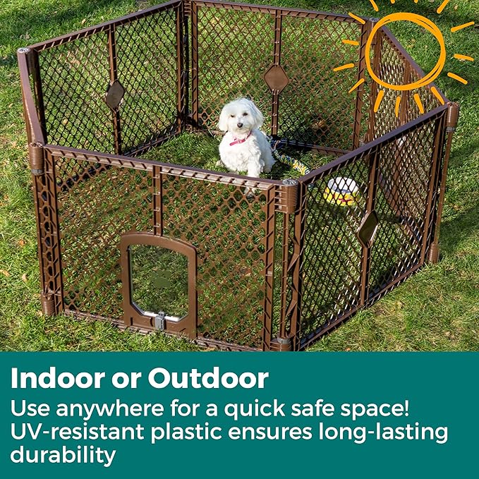 MyPet 2-Panel Extension for Petyard Passage: Made in USA. Freestanding. Increases Play Area up to 34 sq. ft. (26" Tall, Espresso)