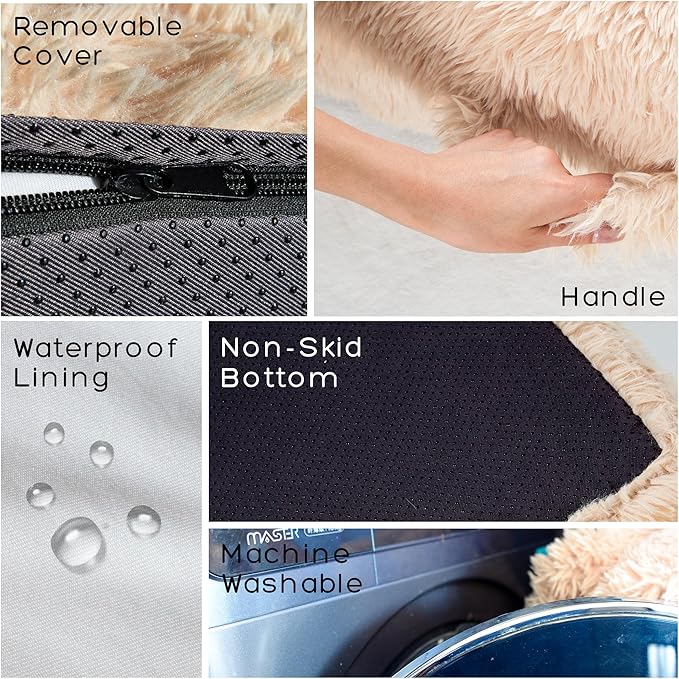 Jumbo Orthopedic Dog Bed for Large Dogs - 7-inch Thick Memory Foam Dog Bed with Pillow Removable Cover Machine Washable (Dark Gray | Textured Plush), 50''L x 34''W x 10''Th I Extra Large