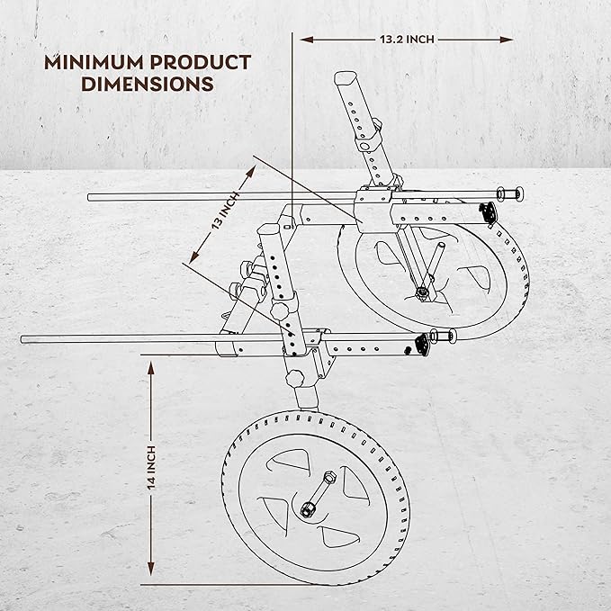 PRO Dog Wheelchair for Back Legs - Adjustable Dog Cart - Medium to XL Sizes - Hind Leg Wheels for Mobility & Healing