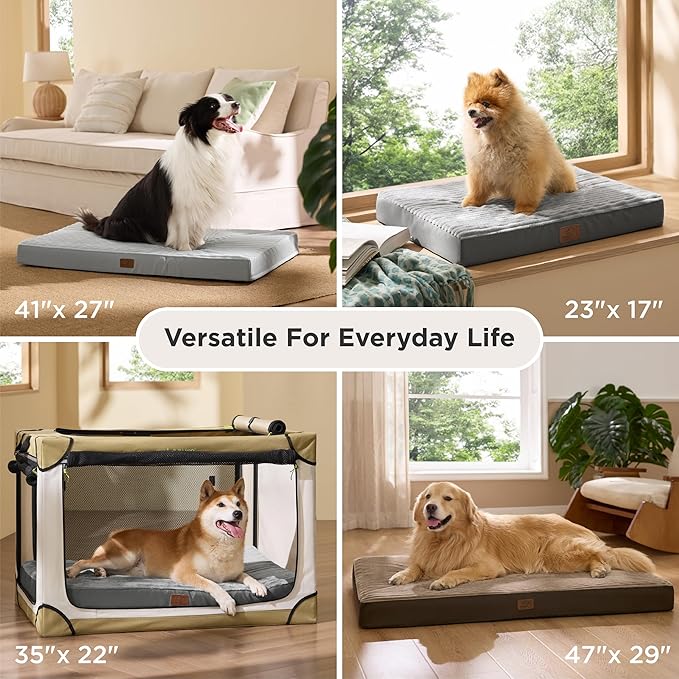 Bedsure Dog Bed Medium Size Dog - Orthopedic Pet Beds with Removable Machine Washable Cover, NOT Waterproof Egg Crate Foam Puppy Pad, Suitable for Pet Up to 35 lbs, 29"x18"