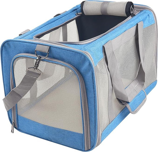 ATVobi Portable Cat Carrier for Small to Large Cats - Soft, Airline Approved, Blue