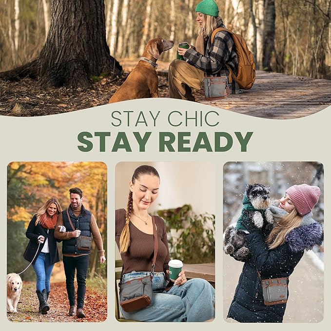 BEAU&FUR Large Dog Treat Pouch with Clicker for Training – 4 Cup Capacity, Built-In Poop Bag Dispenser, Expandable Pocket, Metal Buckle, Large Back Pocket, Ideal Design for Walks and Training – Grey