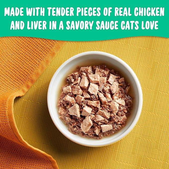 Meow Mix Tenders in Sauce Wet Cat Food, Chicken & Liver, 2.75 Ounce Cup (Pack of 12)
