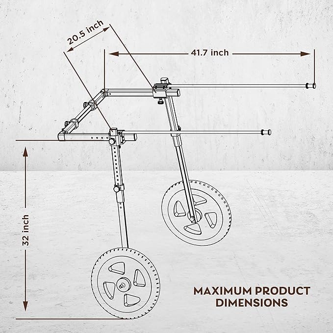 PRO Dog Wheelchair for Back Legs - Adjustable Dog Cart - Medium to XL Sizes - Hind Leg Wheels for Mobility & Healing