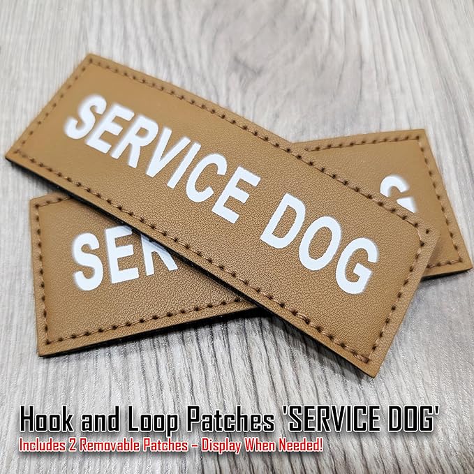 Service Dog Harness with Handle – No-Pull Tactical Dog Vest for Large Dogs, Military Style Heavy-Duty Tactical Dog Harness with Cushioned Soft Underpad That Doesn’t Collect Dog Hair; Brown (L)