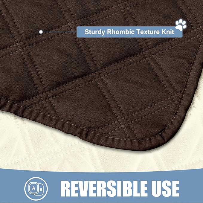 Smiry Waterproof Dog Blanket, Reversible Dog Bed Cover Pet Blanket, Soft Pet Couch Covers for Sofa Washable, Bed Couch Sofa Furniture Protector for Puppy Cat Kids (52"x82", Chocolate/Beige)