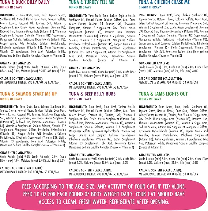 Weruva B.F.F. OMG - Best Feline Friend Oh My Gravy!, Tickle Me Pinks! Variety Pack, 2.8oz Can (Pack of 12)