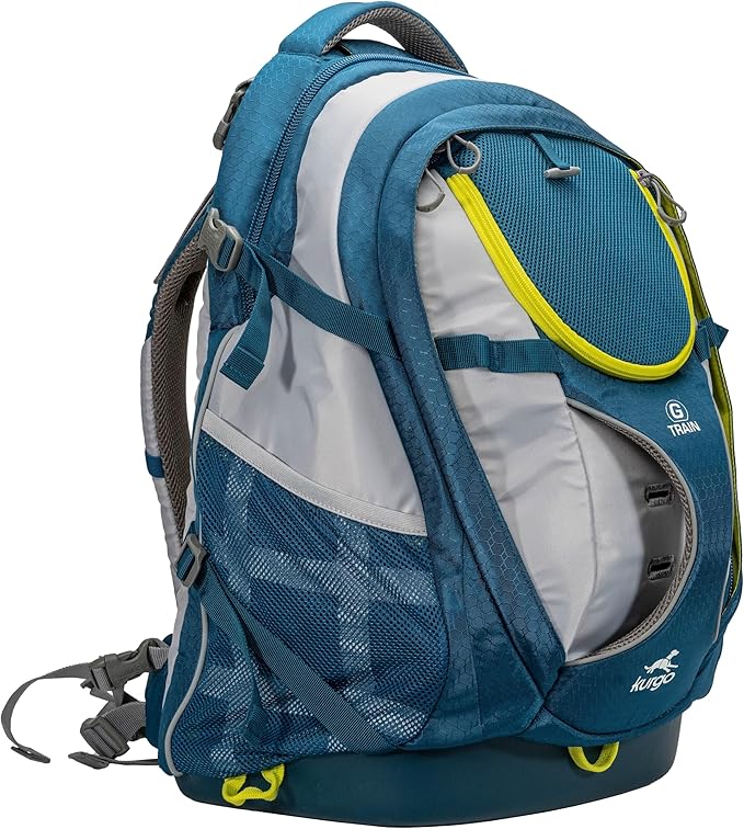 Kurgo G-Train Dog Carrier Backpack - Comfortable Travel Bag for Pets Up to 25 lbs - Waterproof Bottom - Multi-Compartment Pack - Dog Hiking Gear - Rugged Adventure Backpack - Ink Blue