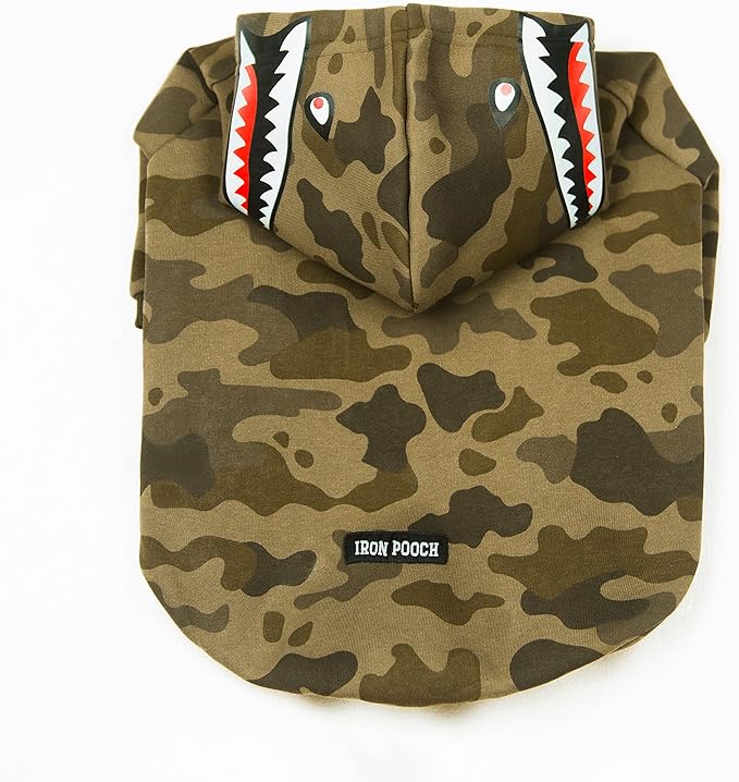 Camo Dog Hoodie Dog Clothes Extra Warm Fleece Lining Stretchy Fit for Small Medium Large Dogs (Camo, XXX-Large)