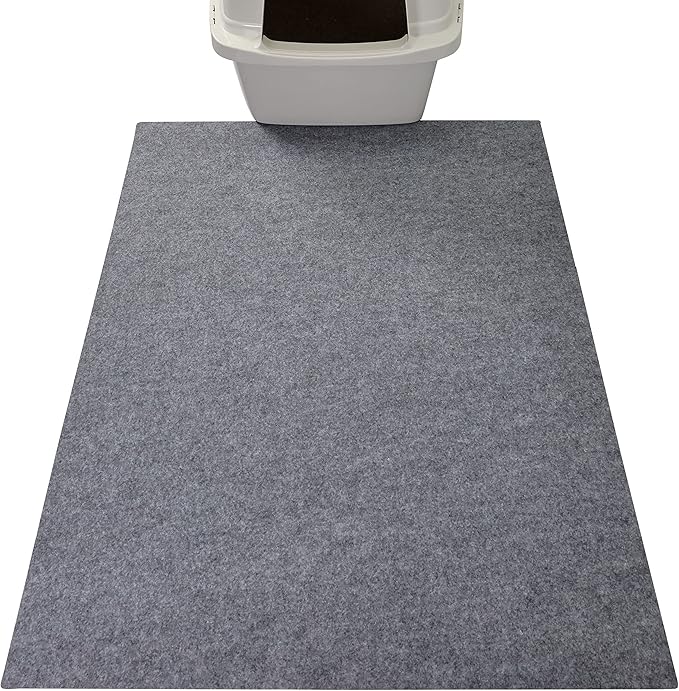 Drymate XL Original Cat Litter Mat, Contains Mess from Box, Protects Floors, Urine-Proof, Machine Washable, Soft on Kitty Paws, Absorbent, Waterproof (USA Made, Recycled Content) (29”x36”)(Light Grey)