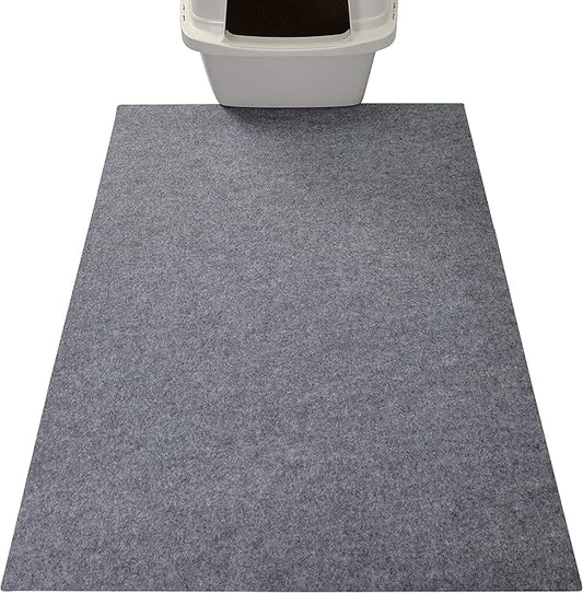 Drymate XL Original Cat Litter Mat, Contains Mess from Box, Protects Floors, Urine-Proof, Machine Washable, Soft on Kitty Paws, Absorbent, Waterproof (USA Made, Recycled Content) (29”x36”)(Light Grey)