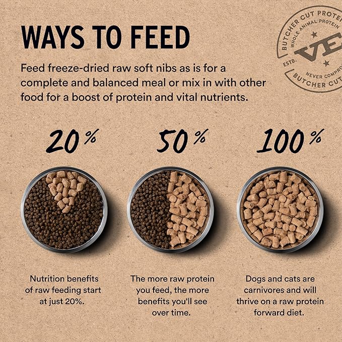 Vital Essentials Freeze-Dried Raw Chicken Meal or Mixer Cat Food Soft Nibs | 99% Chicken, Organs & Bone | 12 oz