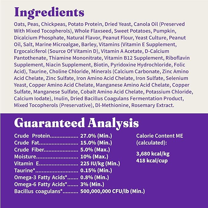 Halo Holistic Vegan Dog Food, Plant-Based Peanut Butter Recipe, Dry Dog Food, Complete Digestive Health, Kibble for Adult Dogs, 21 lb Bag