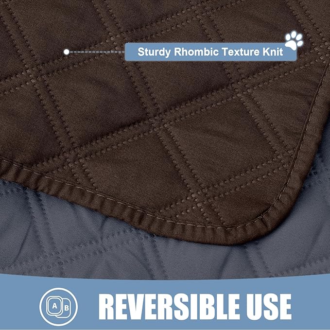 Smiry Waterproof Dog Blanket, Reversible Dog Bed Cover Pet Blanket, Soft Pet Couch Covers for Sofa Washable, Bed Couch Sofa Furniture Protector for Puppy Cat Kids (30"x53", Chocolate/Dark Grey)