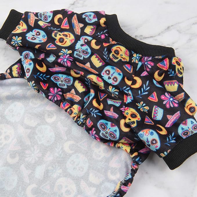 CuteBone Small Dogs Outfit Soft Puppy Onesies Pjs Halloween Dog Pajamas Pet Coat Cat Apparel Comfy Doggie Jumpsuit Bodysuit for All Seasons P73XL