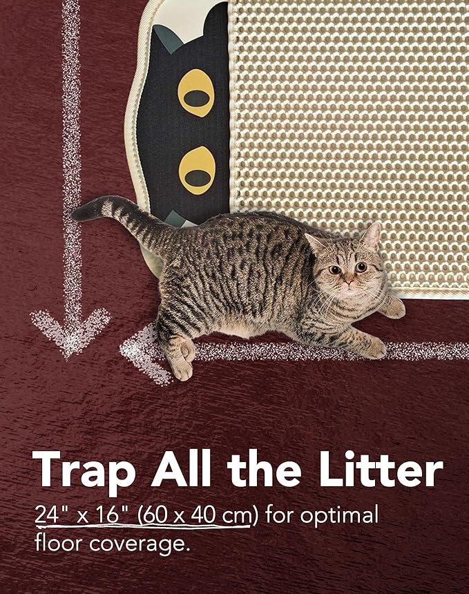 Lukamoo® Cute Double-Layer Litter Mat, Ideal for Any Cat Litter