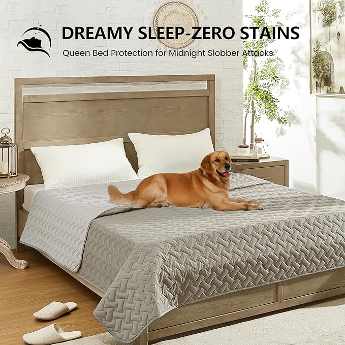 gogobunny Waterproof Dog Bed Cover Pet Blanket for Furniture Bed Couch Sofa Reversible (Dark Stone/Light Stone, 52x82 Inch (Pack of 1))