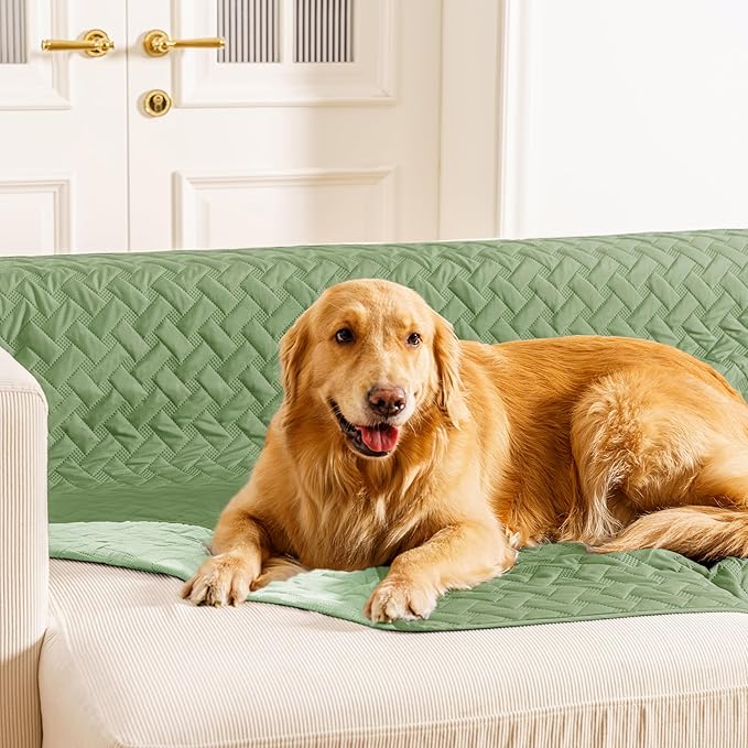 gogobunny 100% Double Sided Waterproof Dog Blanket Soft Pet Bed Cover Reversible Protect Furniture Couch Sofa Car for Puppy Cat Kids (Dark Green/Light Green, 30x70 Inch (Pack of 1))