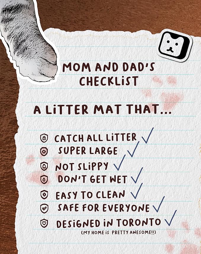 Lukamoo® Cute Cat Litter Mat (30''x20''), Extra-Large/XL, for Kitty Litter & Cute Cat Litter Box, Litter Trapping Mat (Large (30'' x 20''), Retro Television)