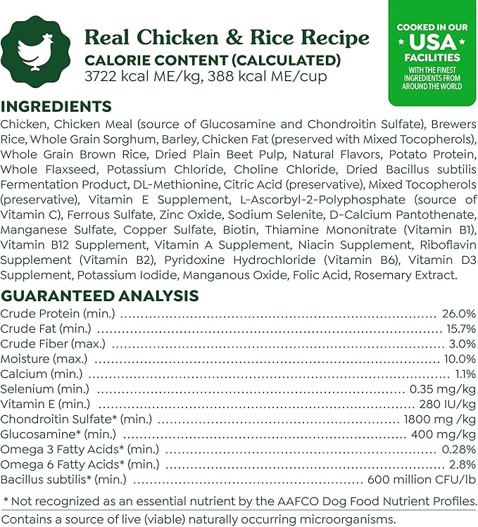 Greenies Smart Essentials Adult High Protein Dry Dog Food Real Chicken & Rice Recipe, 30 lb. Bag