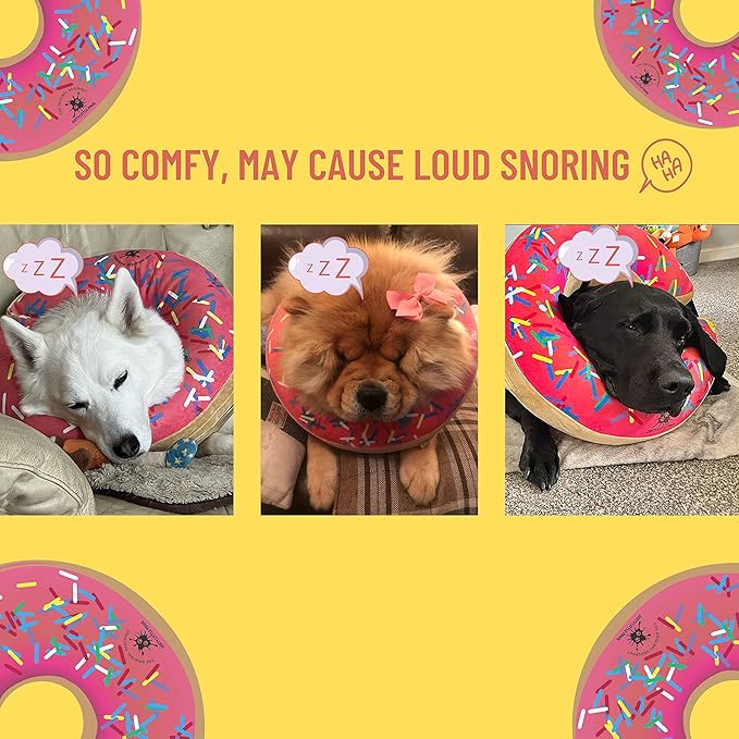 Dog Donut Collar | Alternative to Traditional or Soft Dog Cones | Inflatable Post-Surgery Cone for Small Dogs (Pink)