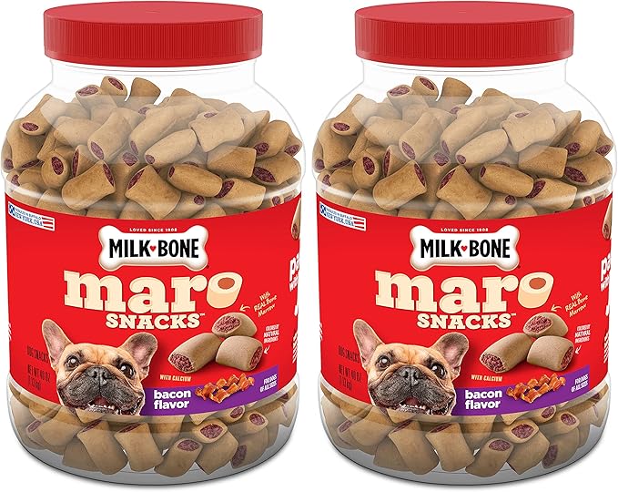 Milk-Bone MaroSnacks Bacon Flavor Small Dog Treats With Bone Marrow, 40 Ounces (Pack of 2) (Packaging Design May Vary)