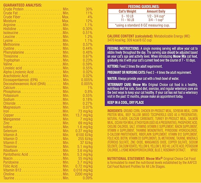 Meow Mix Original Choice Dry Cat Food, 6.3 Pound Bag