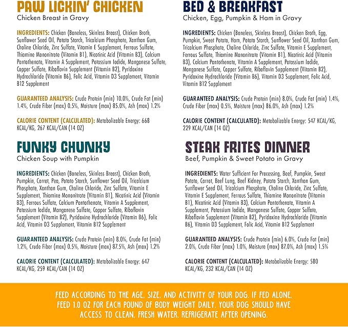 Weruva Classic Dog Food, Variety Pack, Baron's Batch, Wet Dog Food, 14oz Cans (Pack of 12), Multi