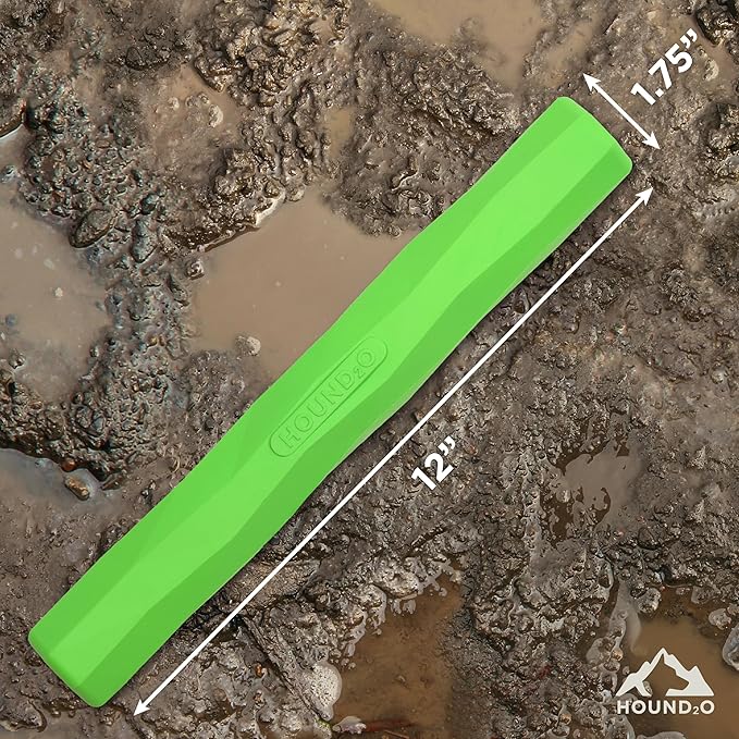 Playology Hound2O Dog Toys | Fetch Stick Toy for Dogs, Green | Durable Rubber Outdoor Toy - Easy to Clean and Made from Non Toxic Materials