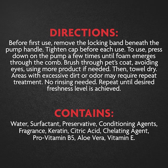 FURminator Tub-Free Deshedding Foam Comb, 3 Ounces, Grooming Comb for Dogs Helps Freshen Coat and Reduce Odors with No Rinsing