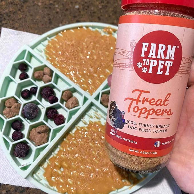 Farm To Pet - Dry Dog Food Topper - 4.7 oz Turkey Meal Toppers for Dogs, Single Ingredient, Lean, All Natural, Healthy Food for Small, Medium, Large Breeds, & Puppies, Made in USA