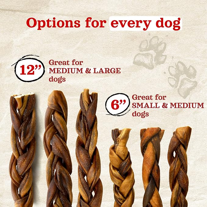 Natural Farm Braided Collagen Chews for Dogs (6 Inch, 5 Pack), Collagen Sticks, Natural Dog Chews, Long Lasting, for Small, Medium and Large Dogs, Odor-Free, Rawhide Alternative