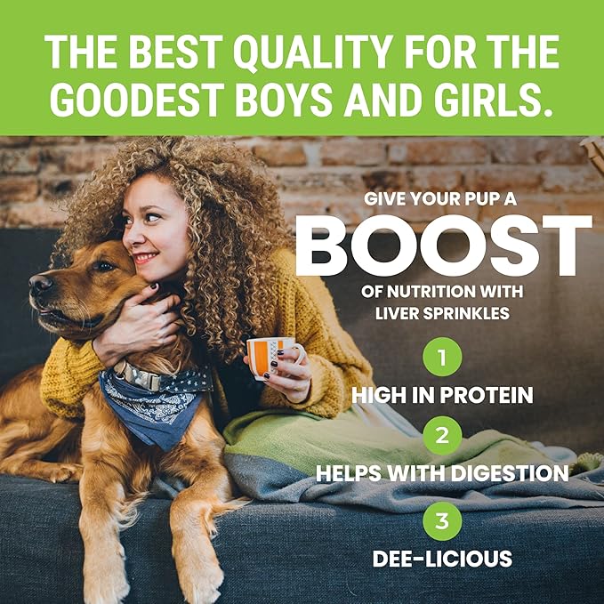 etta says! Liver Sprinkles for Dogs - High Protein Food Topper - Boosts Flavor - 100% Natural and Made in USA (Pack of 3)