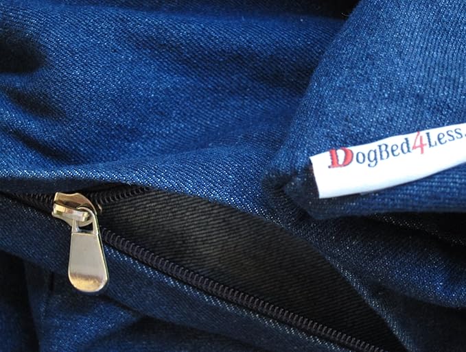 Dogbed4less Memory Foam Dog Bed for Extra Large Dogs, Orthopedic Ultra Plush Mattress, Thick Waterproof Lining and Durable Blue Denim Cover, Jumbo