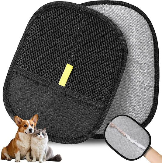 Electrostatic Pet Hair Removal Gloves for Cats Dogs Reusable Pet Hair Remover Tool Mitt for Clothing Furniture Couch Carpets and Car Seats 2PCS