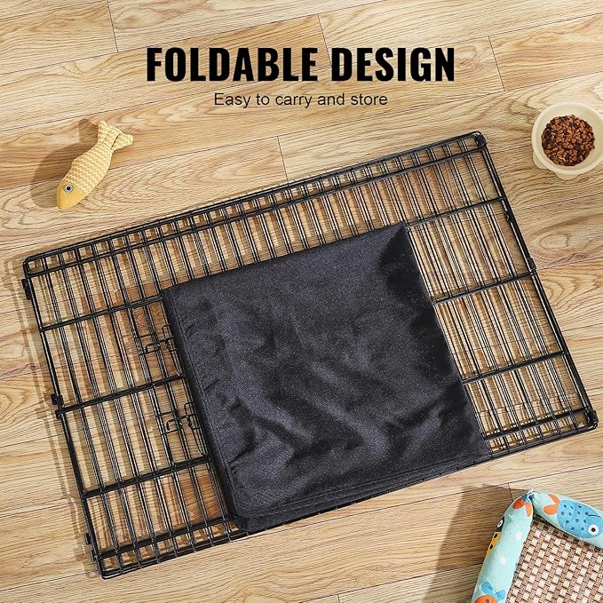 VEVOR Dog Playpen, 4 Pcs 24 x 36 in Panels Foldable Metal Pet Exercise Pen, Dog Fence Indoor and Outdoor Pen with Door, Top Cover, and Bottom Pad, Pet Playpen for Dogs, Cats and Other Small Animals