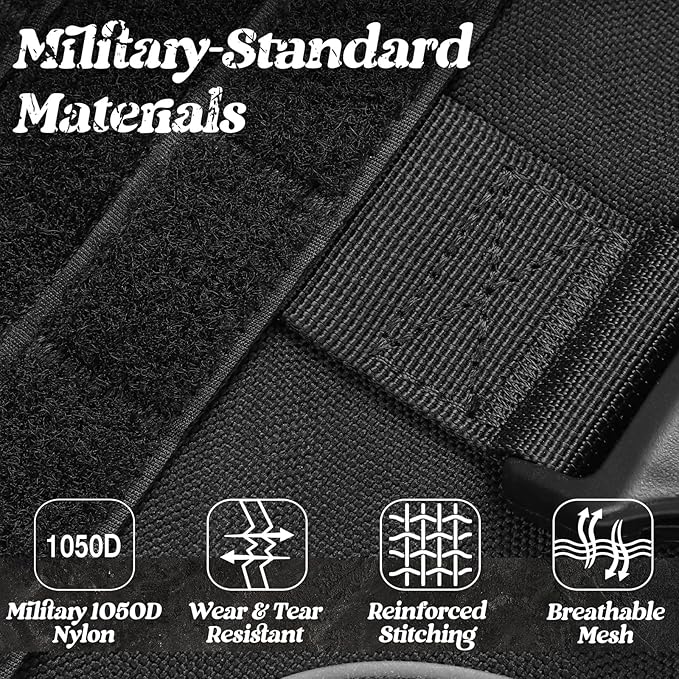 rabbitgoo Upgraded Tactical Dog Harness for Large Dogs, Reflective Heavy Duty Pet Harness with Handle, No-Pull Service Vest, Adjustable Military Vest for Training Hunting Walking, Black, XL