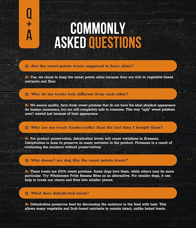 Wholesome Pride Sweet Potato Bites 100% All-Natural Single Ingredient Dog Treats, 16 oz