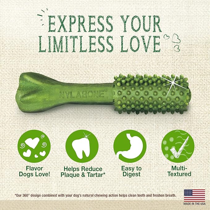 Nylabone Nutri Dent Dog Dental Treats - Natural Dog Teeth Cleaning & Breath Freshener - Dental Treats for Dogs - Fresh Breath Flavor, Large (20 Count)