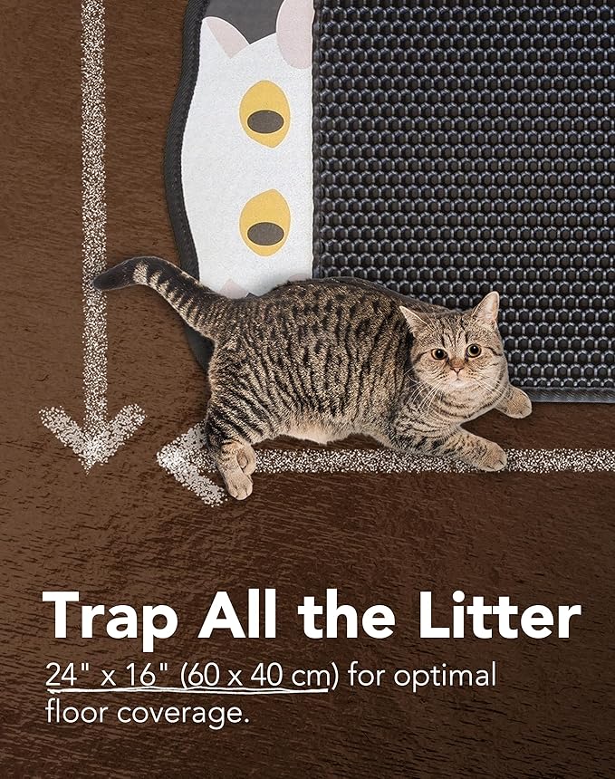 Lukamoo® Cute Double-Layer Litter Mat, Ideal for Any Cat Litter
